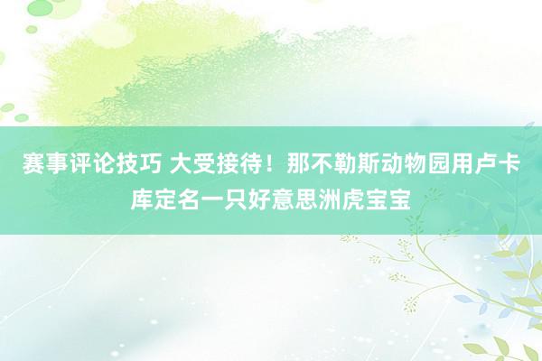 赛事评论技巧 大受接待！那不勒斯动物园用卢卡库定名一只好意思洲虎宝宝