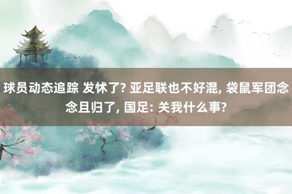 球员动态追踪 发怵了? 亚足联也不好混, 袋鼠军团念念且归了, 国足: 关我什么事?