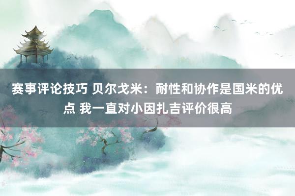 赛事评论技巧 贝尔戈米：耐性和协作是国米的优点 我一直对小因扎吉评价很高