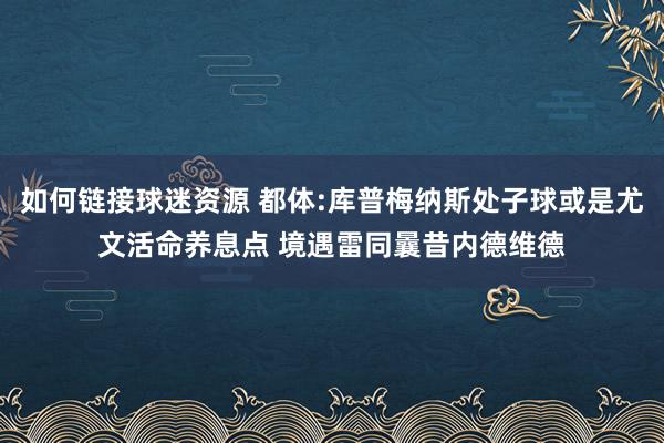 如何链接球迷资源 都体:库普梅纳斯处子球或是尤文活命养息点 境遇雷同曩昔内德维德