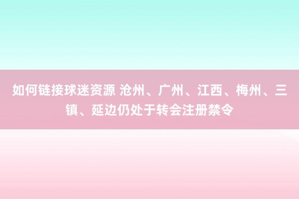 如何链接球迷资源 沧州、广州、江西、梅州、三镇、延边仍处于转会注册禁令