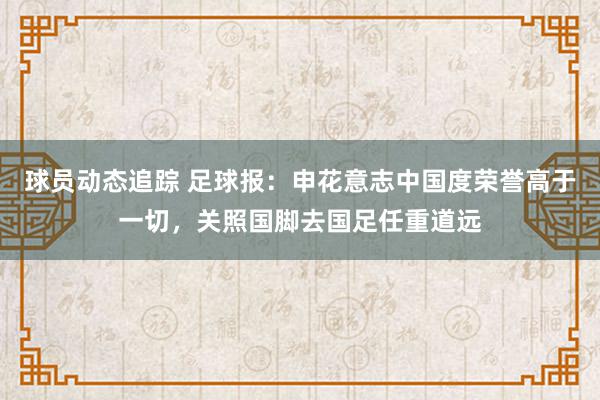 球员动态追踪 足球报：申花意志中国度荣誉高于一切，关照国脚去国足任重道远