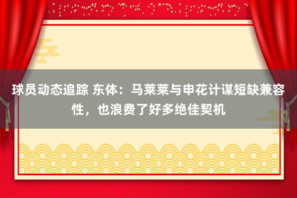 球员动态追踪 东体：马莱莱与申花计谋短缺兼容性，也浪费了好多绝佳契机